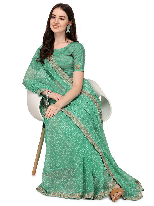 Bandhani 01 Georgette Printed Fancy Ethnic Wear Saree Collection